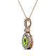 2 - Quy 0.86 ctw (6x4 mm) Pear Shape Peridot and Round Natural Diamond Teardrop Halo Pendant 