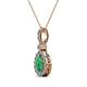 2 - Quy 0.76 ctw (6x4 mm) Pear Shape Emerald and Round Natural Diamond Teardrop Halo Pendant 