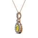2 - Quy 0.96 ctw (6x4 mm) Pear Shape Yellow Sapphire and Round Natural Diamond Teardrop Halo Pendant 