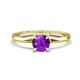 1 - Kiona 0.87 ctw (6.50 mm) Round Amethyst Square Edge Shank Solitaire Engagement Ring 