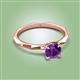 2 - Kiona 0.87 ctw (6.50 mm) Round Amethyst Square Edge Shank Solitaire Engagement Ring 