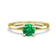 1 - Kiona 0.72 ctw (6.00 mm) Round Emerald Square Edge Shank Solitaire Engagement Ring 