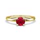 1 - Kiona 0.95 ctw (6.00 mm) Round Ruby Square Edge Shank Solitaire Engagement Ring 