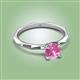 2 - Kiona 0.95 ctw (6.00 mm) Round Pink Sapphire Square Edge Shank Solitaire Engagement Ring 