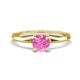 1 - Kiona 0.95 ctw (6.00 mm) Round Pink Sapphire Square Edge Shank Solitaire Engagement Ring 