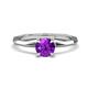 1 - Kiona 0.87 ctw (6.50 mm) Round Amethyst Square Edge Shank Solitaire Engagement Ring 