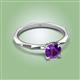 2 - Kiona 0.87 ctw (6.50 mm) Round Amethyst Square Edge Shank Solitaire Engagement Ring 