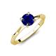3 - Kiona 1.15 ctw (6.00 mm) Round Blue Sapphire Square Edge Shank Solitaire Engagement Ring 