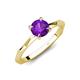 3 - Kiona 0.87 ctw (6.50 mm) Round Amethyst Square Edge Shank Solitaire Engagement Ring 