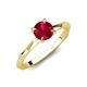 3 - Kiona 0.95 ctw (6.00 mm) Round Ruby Square Edge Shank Solitaire Engagement Ring 