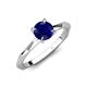 3 - Kiona 1.15 ctw (6.00 mm) Round Blue Sapphire Square Edge Shank Solitaire Engagement Ring 