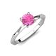 3 - Kiona 0.95 ctw (6.00 mm) Round Pink Sapphire Square Edge Shank Solitaire Engagement Ring 