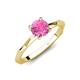 3 - Kiona 0.95 ctw (6.00 mm) Round Pink Sapphire Square Edge Shank Solitaire Engagement Ring 