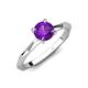 3 - Kiona 0.87 ctw (6.50 mm) Round Amethyst Square Edge Shank Solitaire Engagement Ring 