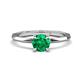 1 - Kiona 0.72 ctw (6.00 mm) Round Emerald Square Edge Shank Solitaire Engagement Ring 