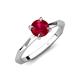 3 - Kiona 0.95 ctw (6.00 mm) Round Ruby Square Edge Shank Solitaire Engagement Ring 