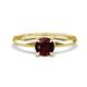1 - Kiona 1.05 ctw (6.50 mm) Round Red Garnet Square Edge Shank Solitaire Engagement Ring 