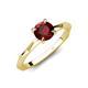 3 - Kiona 1.05 ctw (6.50 mm) Round Red Garnet Square Edge Shank Solitaire Engagement Ring 