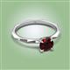 2 - Kiona 1.05 ctw (6.50 mm) Round Red Garnet Square Edge Shank Solitaire Engagement Ring 