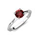 3 - Kiona 1.05 ctw (6.50 mm) Round Red Garnet Square Edge Shank Solitaire Engagement Ring 