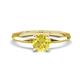 1 - Kiona 0.80 ctw (6.50 mm) Round Yellow Diamond Square Edge Shank Solitaire Engagement Ring 