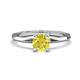 1 - Kiona 0.80 ctw (6.50 mm) Round Yellow Diamond Square Edge Shank Solitaire Engagement Ring 