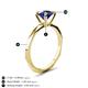 4 - Kiona 1.15 ctw (6.00 mm) Round Blue Sapphire Square Edge Shank Solitaire Engagement Ring 