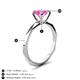 4 - Kiona 0.95 ctw (6.00 mm) Round Pink Sapphire Square Edge Shank Solitaire Engagement Ring 