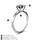 4 - Kiona 0.87 ctw (6.50 mm) Round Amethyst Square Edge Shank Solitaire Engagement Ring 