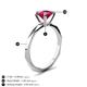 4 - Kiona 0.95 ctw (6.00 mm) Round Ruby Square Edge Shank Solitaire Engagement Ring 