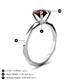4 - Kiona 1.05 ctw (6.50 mm) Round Red Garnet Square Edge Shank Solitaire Engagement Ring 