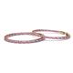 2 - Carisa 2.56 ctw (1.80 mm) Inside Outside Round Pink Sapphire and Natural Diamond Eternity Hoop Earrings 