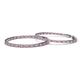 2 - Carisa 2.10 ctw (1.80 mm) Inside Outside Round Pink Tourmaline and Natural Diamond Eternity Hoop Earrings 