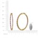 4 - Carisa 2.10 ctw (1.80 mm) Inside Outside Round Pink Tourmaline and Natural Diamond Eternity Hoop Earrings 