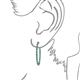 3 - Carisa 2.10 ctw (1.80 mm) Inside Outside Round Emerald and Lab Grown Diamond Eternity Hoop Earrings 