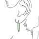3 - Carisa 2.10 ctw (1.80 mm) Inside Outside Round Emerald and Lab Grown Diamond Eternity Hoop Earrings 