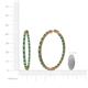 4 - Carisa 2.10 ctw (1.80 mm) Inside Outside Round Emerald and Lab Grown Diamond Eternity Hoop Earrings 