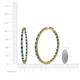 4 - Carisa 2.75 ctw (1.80 mm) Inside Outside Round Blue Diamond and Lab Grown Diamond Eternity Hoop Earrings 