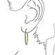 3 - Carisa 2.56 ctw (1.80 mm) Inside Outside Round Green Garnet and Lab Grown Diamond Eternity Hoop Earrings 