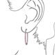 3 - Carisa 2.10 ctw (1.80 mm) Inside Outside Round Pink Tourmaline and Lab Grown Diamond Eternity Hoop Earrings 