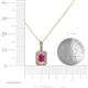 4 - Lilian 0.80 ctw (6x4 mm) Emerald Cut Pink Sapphire and Round Natural Diamond Halo Pendant 