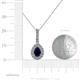 4 - Quy 0.96 ctw (6x4 mm) Pear Shape Blue Sapphire and Round Natural Diamond Teardrop Halo Pendant 