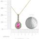 4 - Quy 0.96 ctw (6x4 mm) Pear Shape Pink Sapphire and Round Natural Diamond Teardrop Halo Pendant 