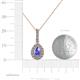 4 - Quy 0.81 ctw (6x4 mm) Pear Shape Tanzanite and Round Natural Diamond Teardrop Halo Pendant 