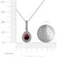 4 - Quy 0.88 ctw (6x4 mm) Pear Shape Ruby and Round Natural Diamond Teardrop Halo Pendant 