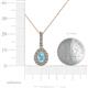 4 - Quy 0.71 ctw (6x4 mm) Pear Shape Aquamarine and Round Natural Diamond Teardrop Halo Pendant 