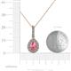 4 - Quy 0.81 ctw (6x4 mm) Pear Shape Pink Tourmaline and Round Natural Diamond Teardrop Halo Pendant 