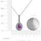 4 - Quy 0.76 ctw (6x4 mm) Pear Shape Amethyst and Round Natural Diamond Teardrop Halo Pendant 
