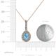 4 - Quy 0.86 ctw (6x4 mm) Pear Shape Blue Topaz and Round Natural Diamond Teardrop Halo Pendant 