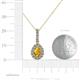 4 - Quy 0.76 ctw (6x4 mm) Pear Shape Citrine and Round Natural Diamond Teardrop Halo Pendant 